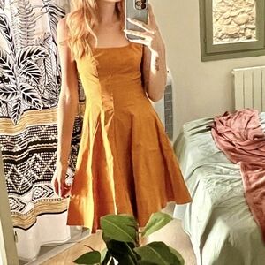 STAUD Wells Mini Dress Honey